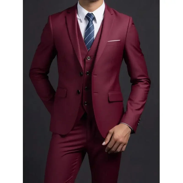 Elegant men's suit in slate gray, ideal for business meetings.