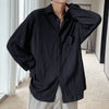 Men's Hollow Out Mesh Long-Sleeve Shirt in black and apricot, featuring breathable fabric and tailored fit for stylish comfor