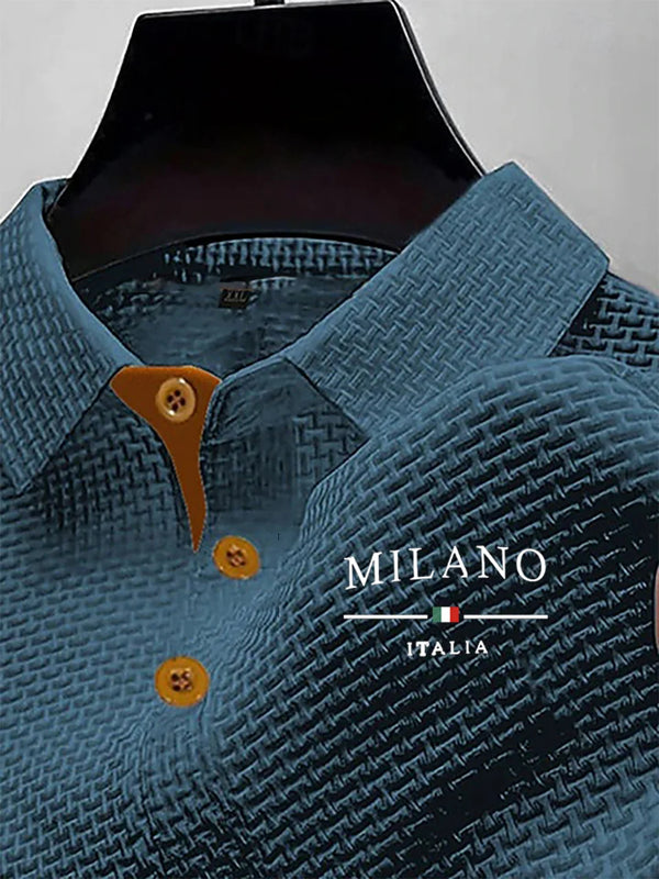 Men's short-sleeved polo shirt in classic style with comfortable fit