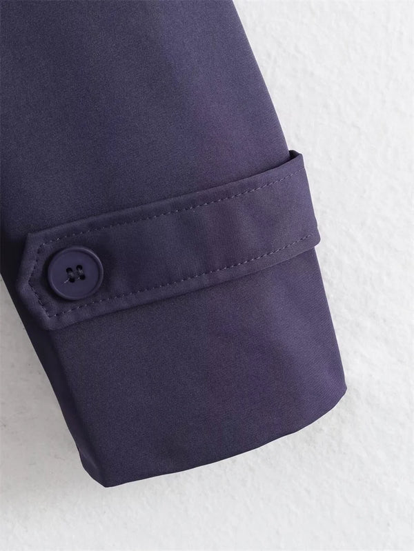 Belted double-breasted trench in regular fit for layering