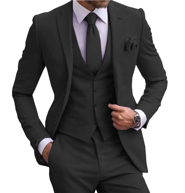 Detail shot of the flat-front pants in the elegant lilac suit.
