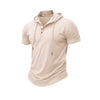 Slim Fit Hooded Men's Gym T-Shirt in quick-dry polyester, perfect for workouts and casual outings, stylish and breathable.