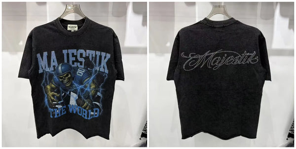 MAJESTIK unisex t-shirt featuring eye-catching rhinestone text