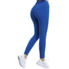 Flat lay of high waist push-up leggings in soft pink, featuring a sleek, seamless look.