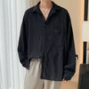 Men's Hollow Out Mesh Long-Sleeve Shirt in black and apricot, featuring breathable fabric and tailored fit for stylish comfor