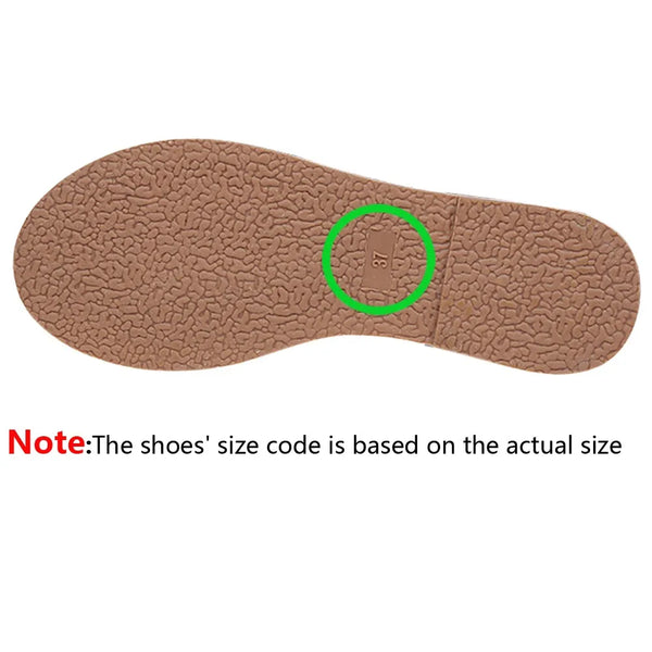 Pointed toe ballet flats shown in all available sizes with measurement guide