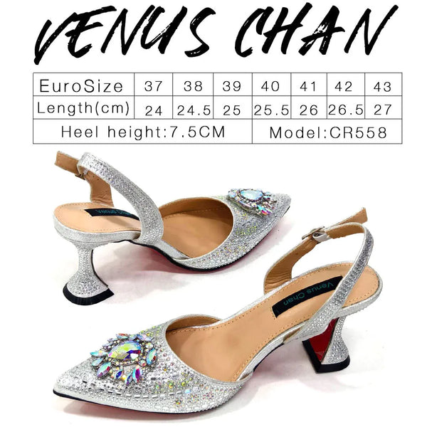 Formal occasion sandals featuring dazzling crystal embellishments and square heel