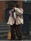 Cotton-padded plush jacket in oversized fit for winter warmth
