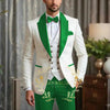 Luxury Men's Wedding Suit Set featuring an ivory blazer and burgundy pants, perfect for weddings and formal events.