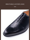 Side view of handcrafted lace-up dress shoes with cushioned comfort insole