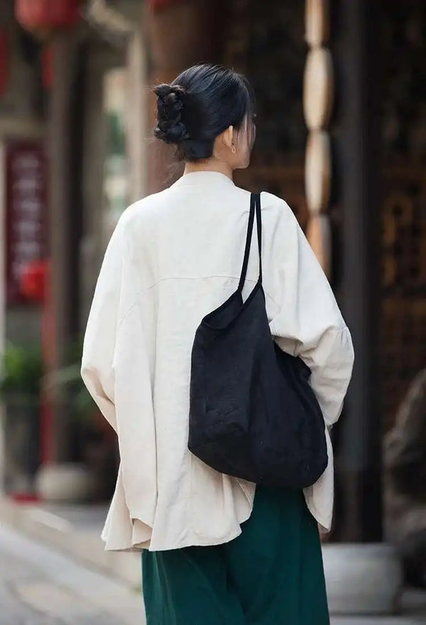Regular fit cotton linen coat featuring sophisticated stand collar design