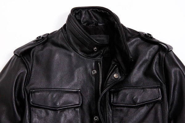 Men's trench coat style: Tcyeek genuine leather jacket.