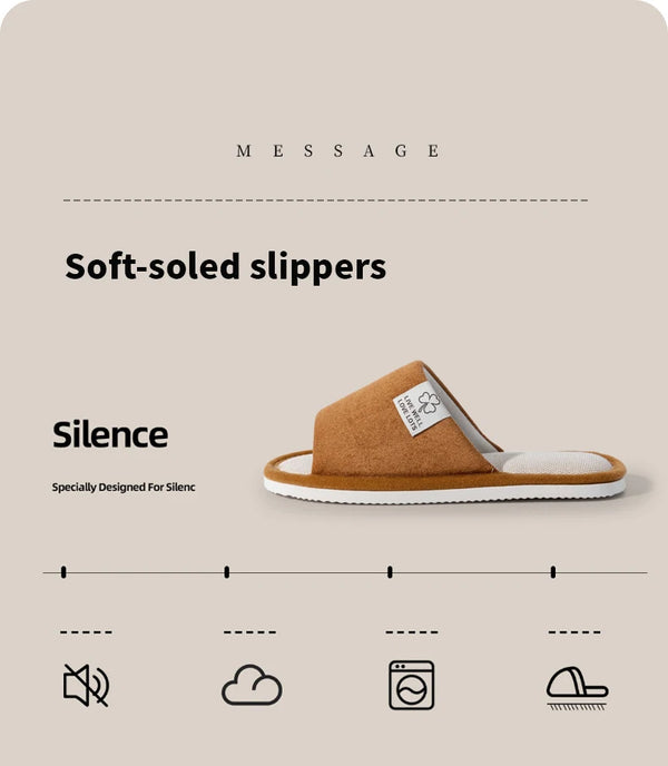 Linen slippers on tile floor demonstrating non-slip safety features