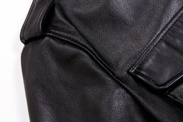 Real cowhide jacket by Tcyeek, ideal for winter adventures.