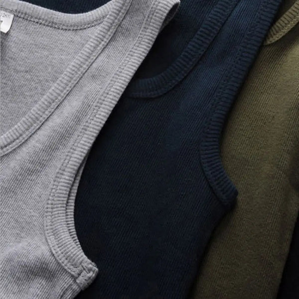 Breathable knit cotton tank with clean design for versatile warm-weather wear