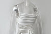 Breathable ankle-length dress with diagonal neckline and drawstring