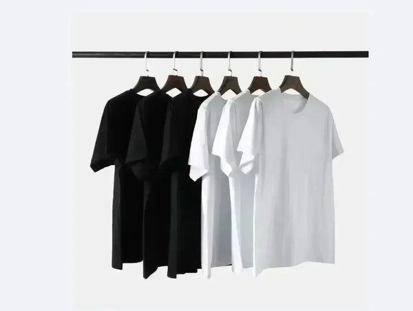 Flat lay of Breathe Easy Cotton Tee in navy blue, emphasizing its versatile fashion for layering.