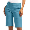 High-waisted chino cargo shorts with straight leg and button fly closure