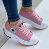 Casual canvas platform shoes for women with cushioned insole and anti-slip outsole