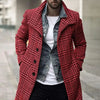 Chic Plaid Men's Trench Coat with single-breasted closure, perfect for cold weather and stylish daily wear. Available in size