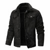 Premium men's suede leather winter jacket with turn-down collar, zipper closure, and regular fit for stylish warmth.