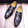 Genuine leather loafers in rich black finish for business and formal wear