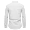 Men's breathable cotton shirt with modern stand collar design for everyday wear