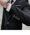 Elegant men's 3-piece suit in slim fit, perfect for business, weddings, and formal events, crafted from polyester and viscose