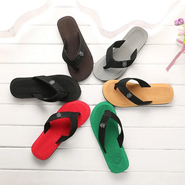 Non-slip flip flops for men with ergonomic footbed design