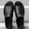 Versatile men's leather sandals in brown with breathable open-toe style