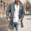 Stylish checkered men's trench coat for autumn and winter, featuring a turtleneck collar and single-breasted closure.