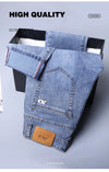 Classic blue jeans with contemporary straight-leg cut