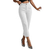 Professional woman wearing comfortable straight leg trousers for all-day office wear