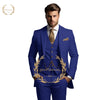 Elegant Men's 3-Piece Wedding Suit Set with notch lapel, slim fit jacket, vest, and trousers for formal events.