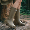 Chic waterproof women's ankle rain boots with non-slip outsole, perfect for rainy days and outdoor events. Stylish and functi