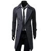 Classic double-breasted men's wool trench coat with turn-down collar, tailored fit, perfect for winter and professional wear.