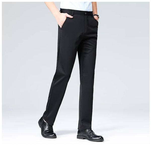 Straight leg elastic waist pants for effortless everyday elegance