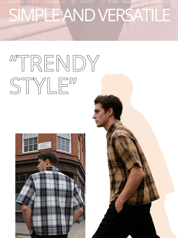 Casual yellow plaid shirt featuring breathable fabric and timeless checkered design