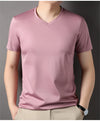 Refined men's v-neck top in luxury materials