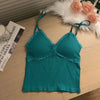 Premium nylon camisole with feminine lace detailing and flexible fit
