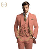 Elegant Men's 3-Piece Wedding Suit Set with notch lapel, slim fit jacket, vest, and trousers for formal occasions.