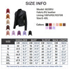 Women's slim fit PU leather motorcycle jacket in black, windproof, stylish, perfect for spring and autumn rides.