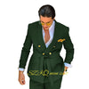 Elegant men's wedding suit featuring a double-breasted jacket and matching trousers, crafted from high-quality wool.