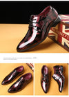 Elegant floral pattern on men's dress shoes for sophisticated occasions.