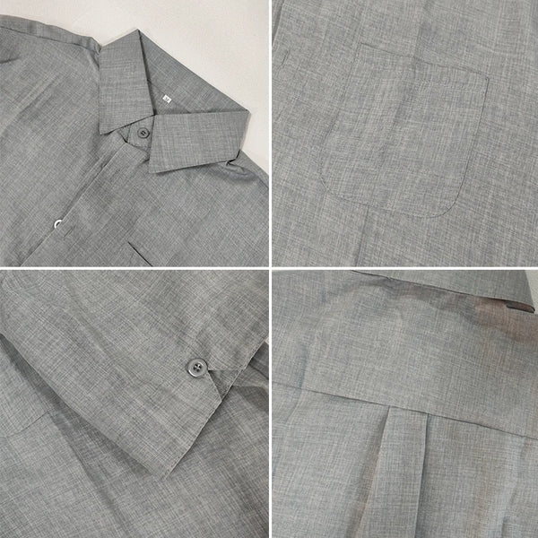 Classic button-front shirt in premium cotton-linen blend for all-day comfort
