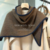 Luxurious handcrafted triangle scarf in soft grey 100% wool for women.