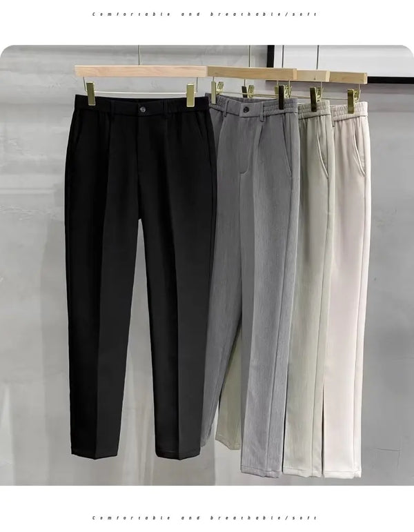 Versatile straight-leg woolen pants in timeless style