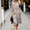 Floral shirt dress with structured collar and comfortable regular fit