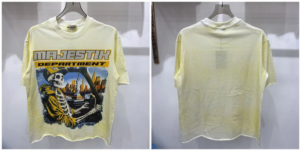 Sleeveless white t-shirt featuring premium MAJESTIK rhinestone design