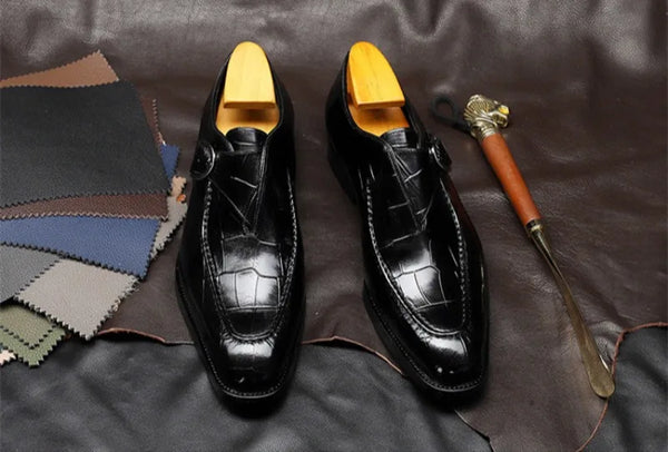 Men's luxury dress shoes featuring a sophisticated shine.